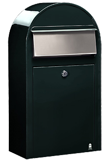 Brievenbus Bobi Grande S (Slim) Zwart Groen / RVS Klep Brievenbus Bobi Grande S (Slim) Zwart Groen / RVS Klep