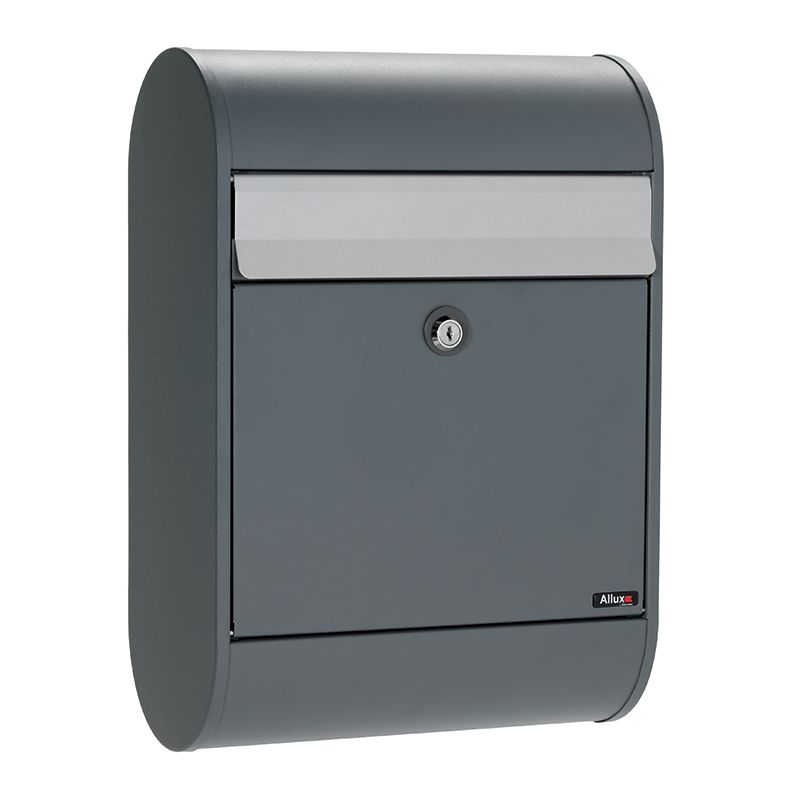 Brievenbus Allux 5000 Antraciet Grijs met Grijze Klep
