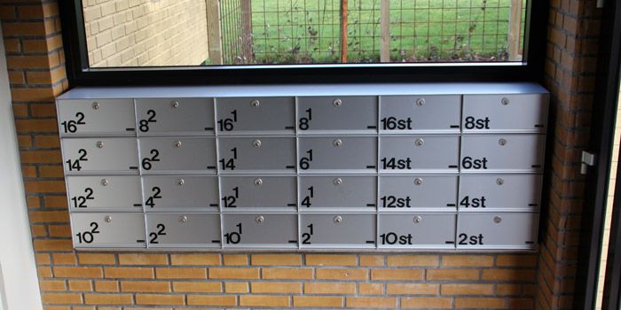 Postkast Allux PC1 Smalle Systeemkast Aluminium-Grijs voor inworp voor ...